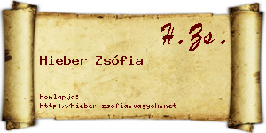 Hieber Zsófia névjegykártya